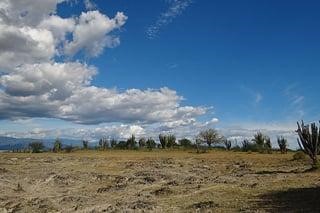 Vast skies above a desert